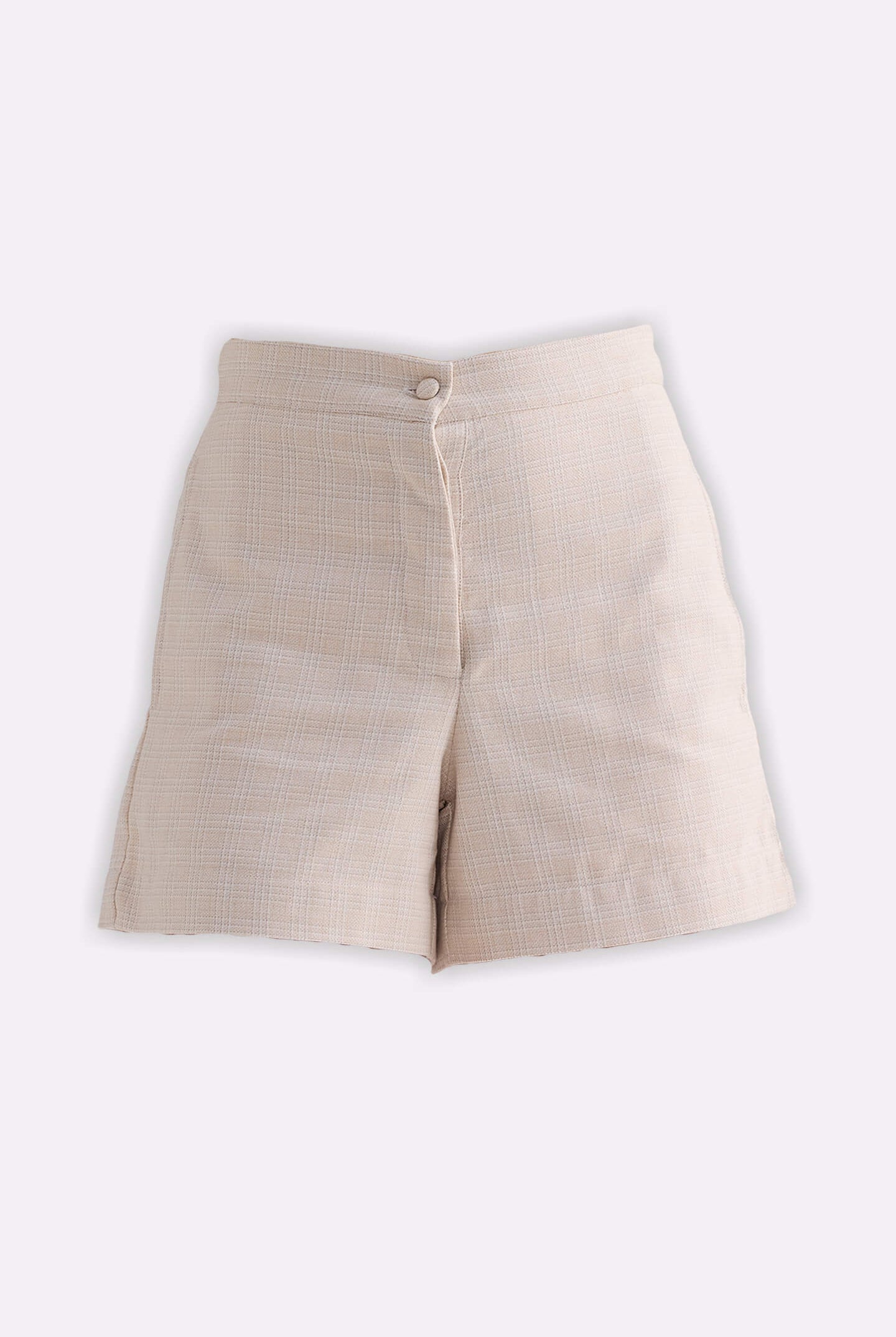Cotton Tweed Shorts in Cream Flat lay