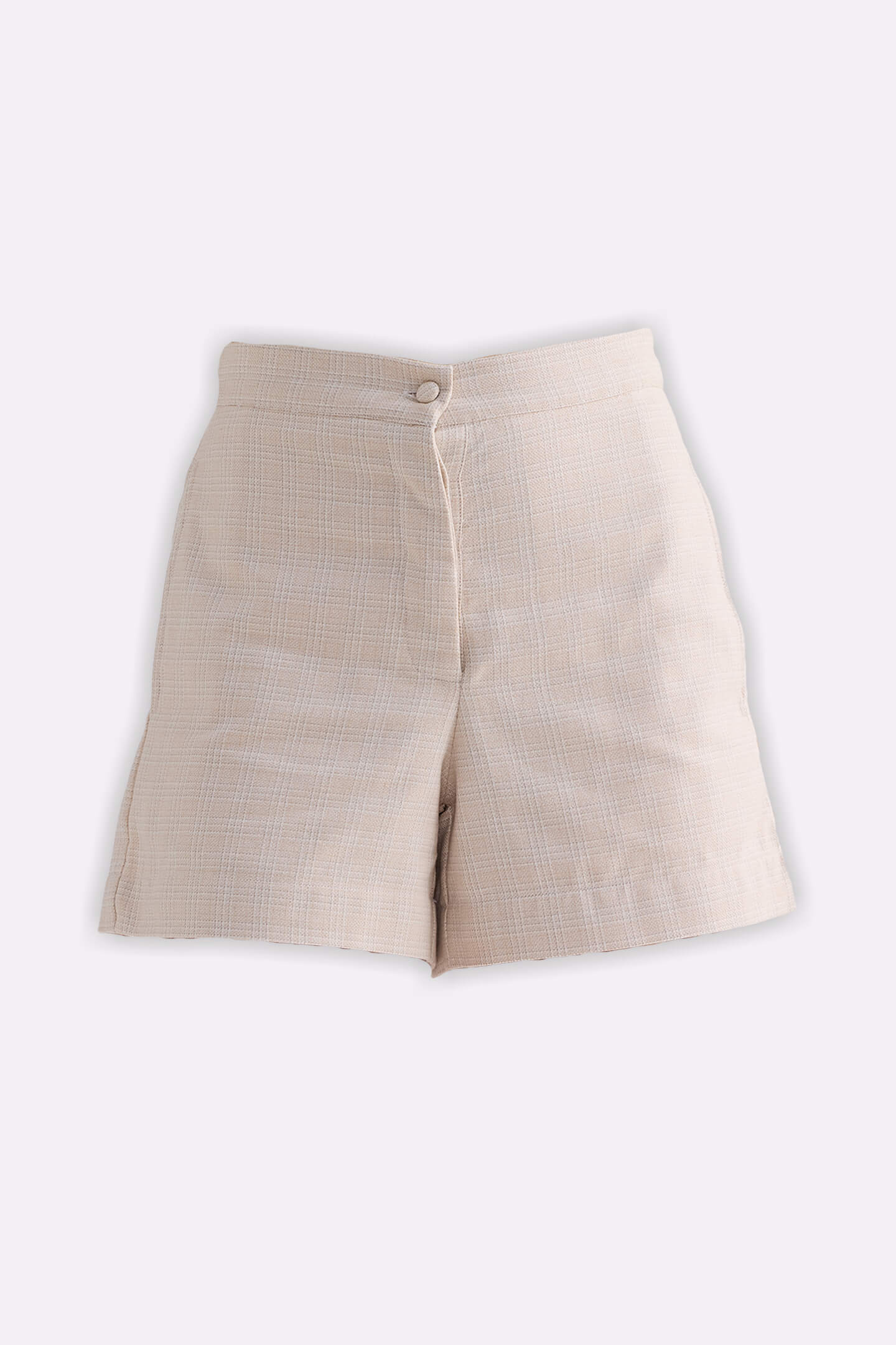 Cotton Tweed Shorts in Cream Flat lay