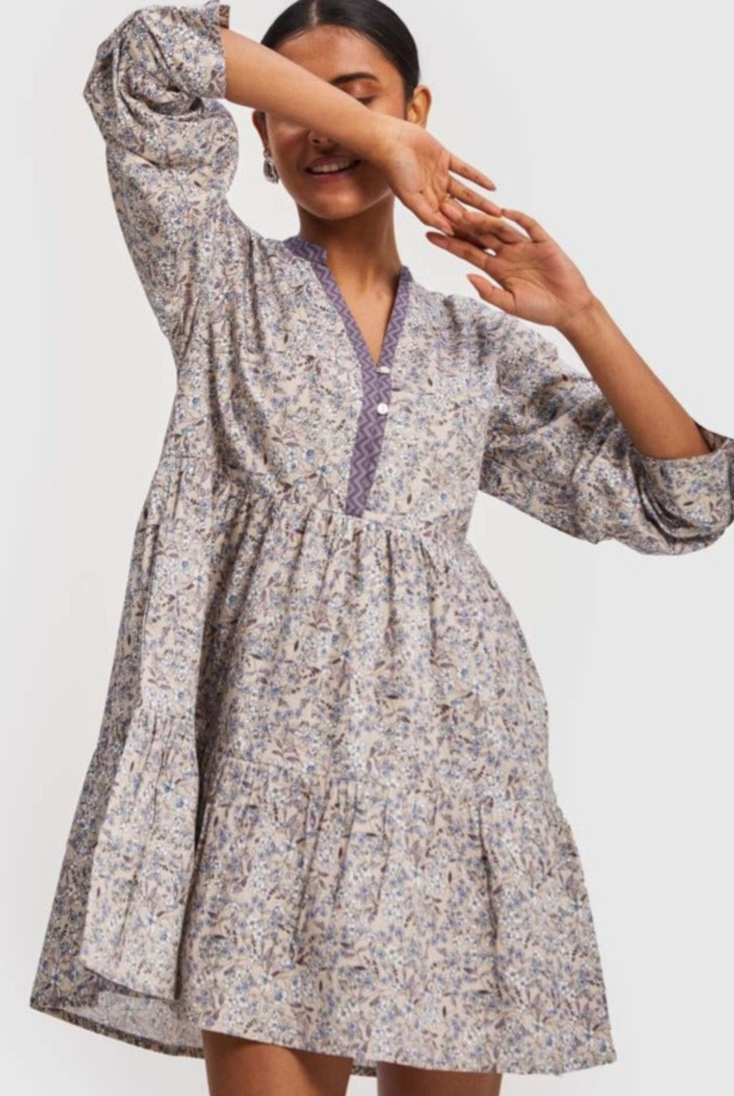 V-neck Tiered Dress