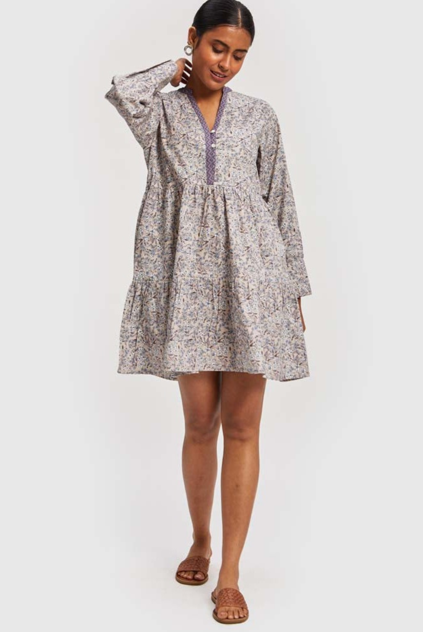 V-neck Tiered Dress