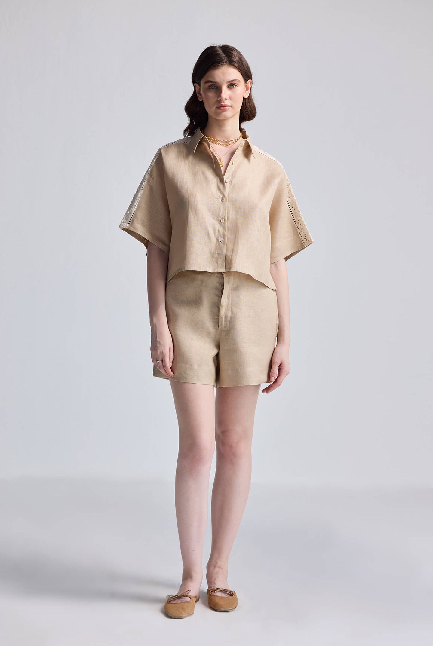 Boxy Shirt with Lace Long Shot