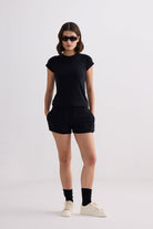 Essential Short Sleeve Tee Set in Black Longshot