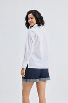 Crisp Details Button-down Shirt in White Longshot