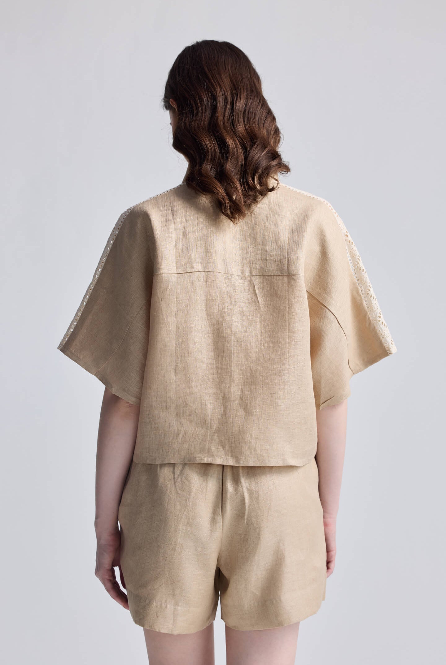 Drawstring Shorts in Neutral Beige Longshot