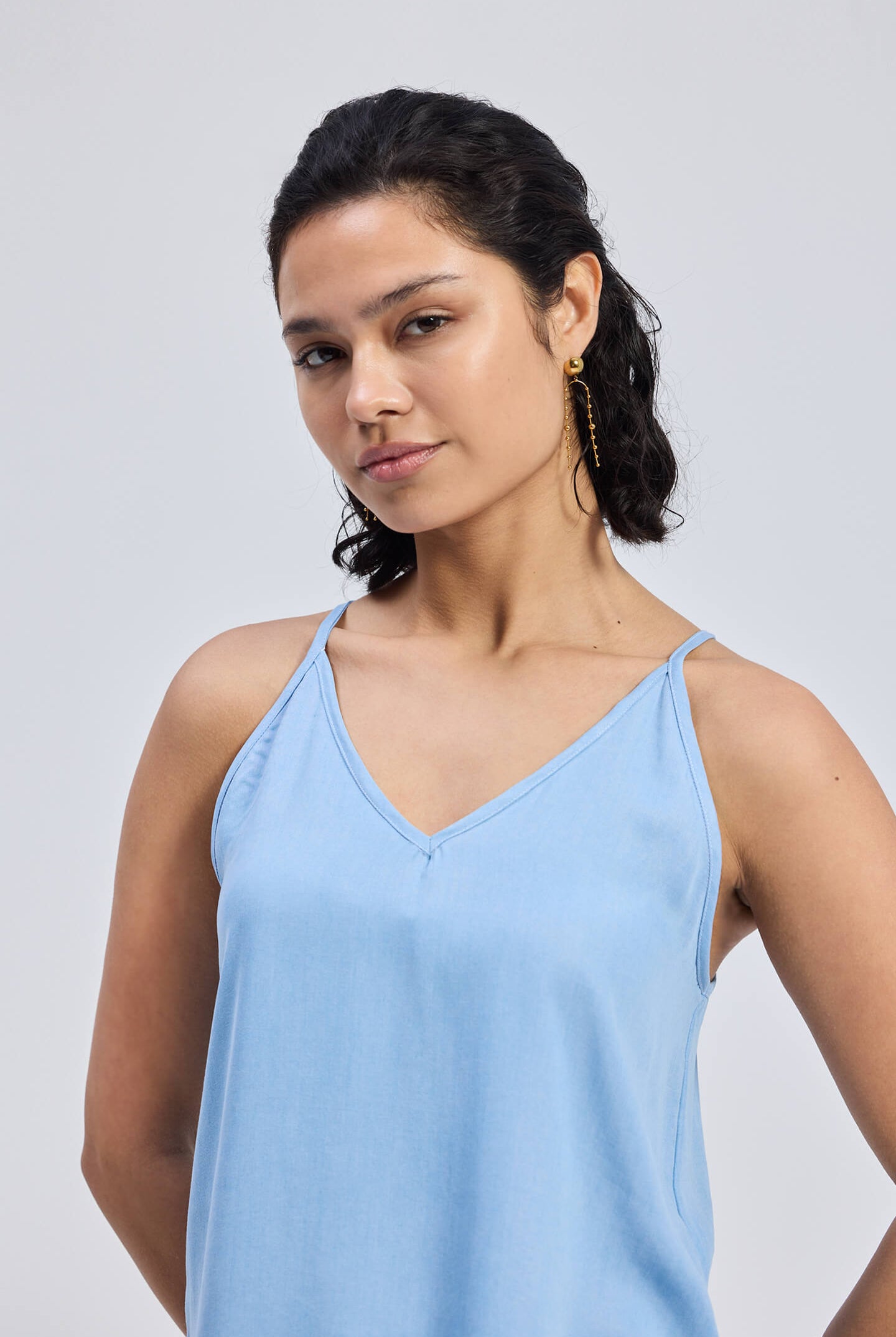 Endless Sunday Top in Denim Closeup