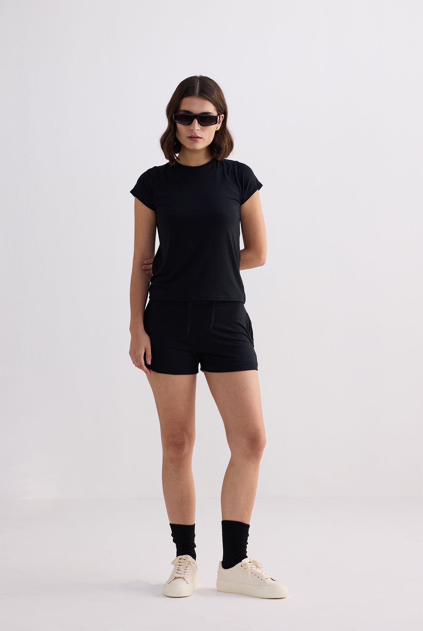 Essential Knit Shorts in Black Longshot
