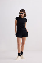 Essential Knit Shorts in Black Longshot