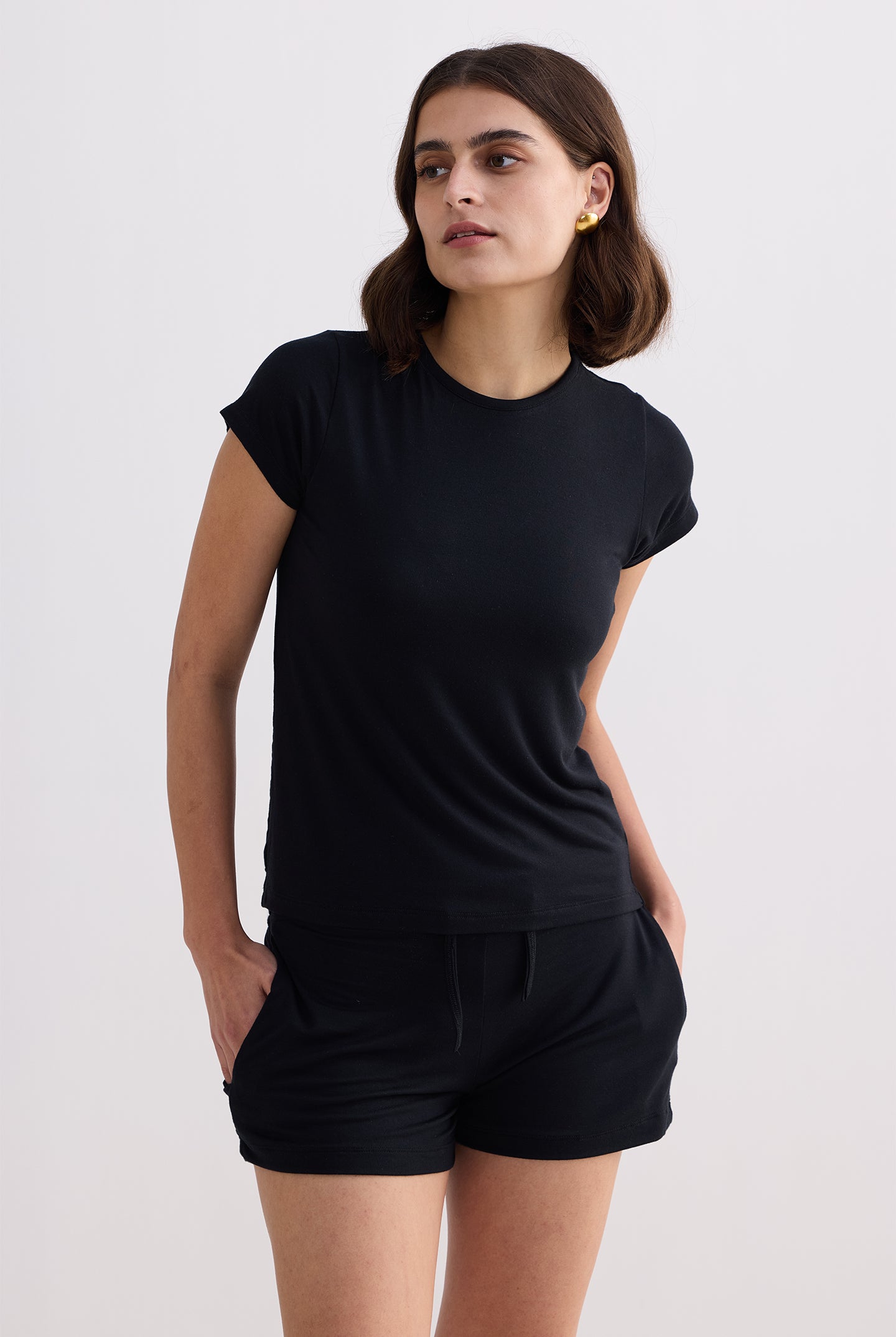 Essential Knit Shorts in Black Longshot