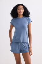 Essential Knit Shorts in Blue Longshot