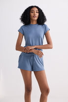 Essential Knit Shorts in Blue Longshot
