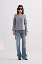Fitted Cotton Tweed Jacket in Grey Longshot