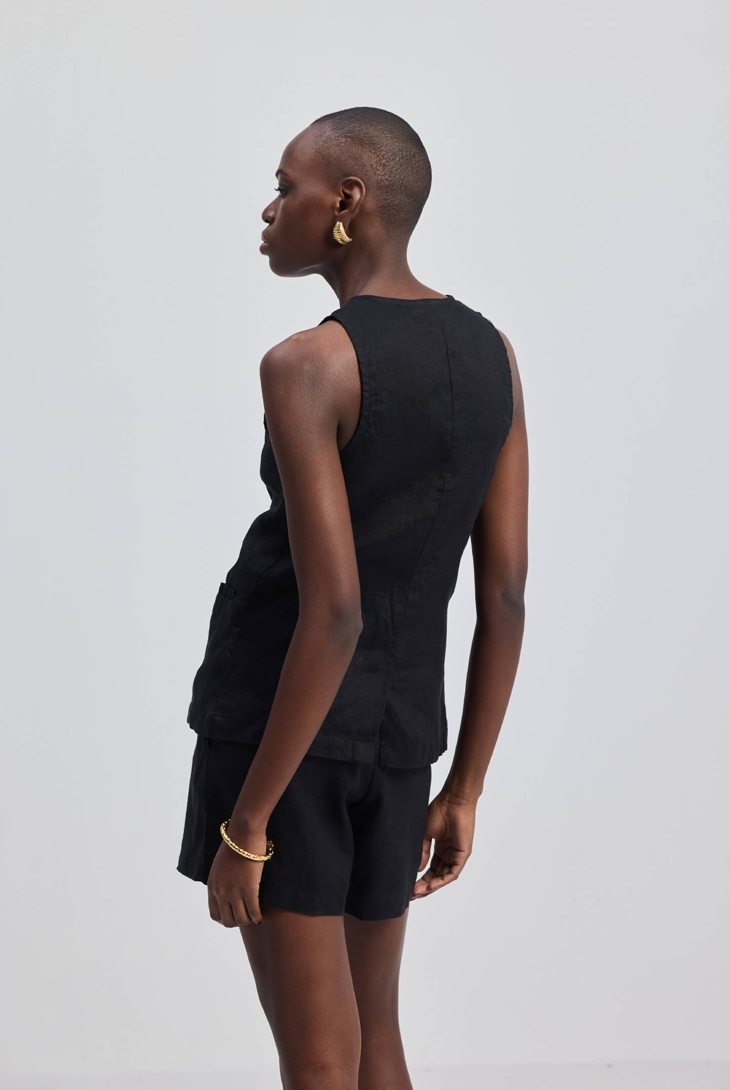 Hemp Shorts in Black Longshot