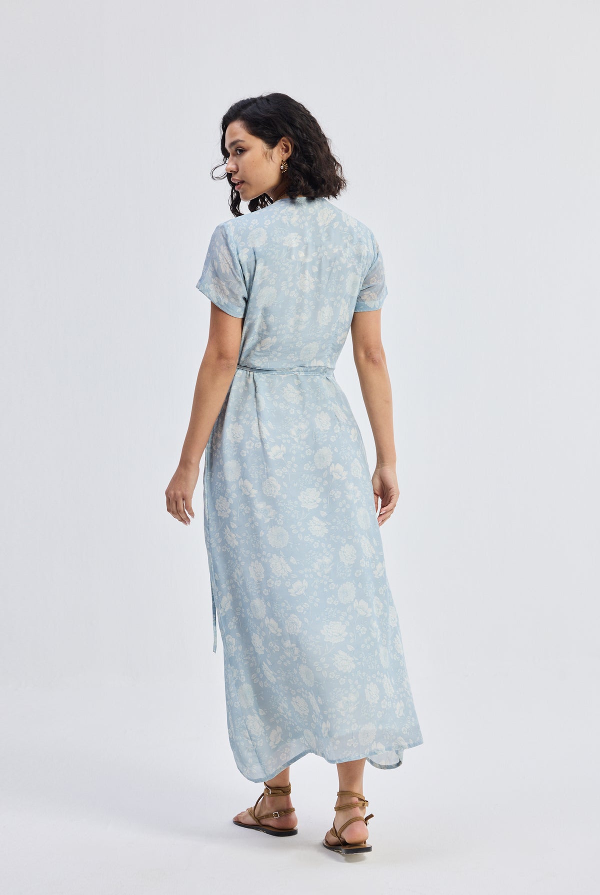 Maxi Wrap Dress in Florals Longshot