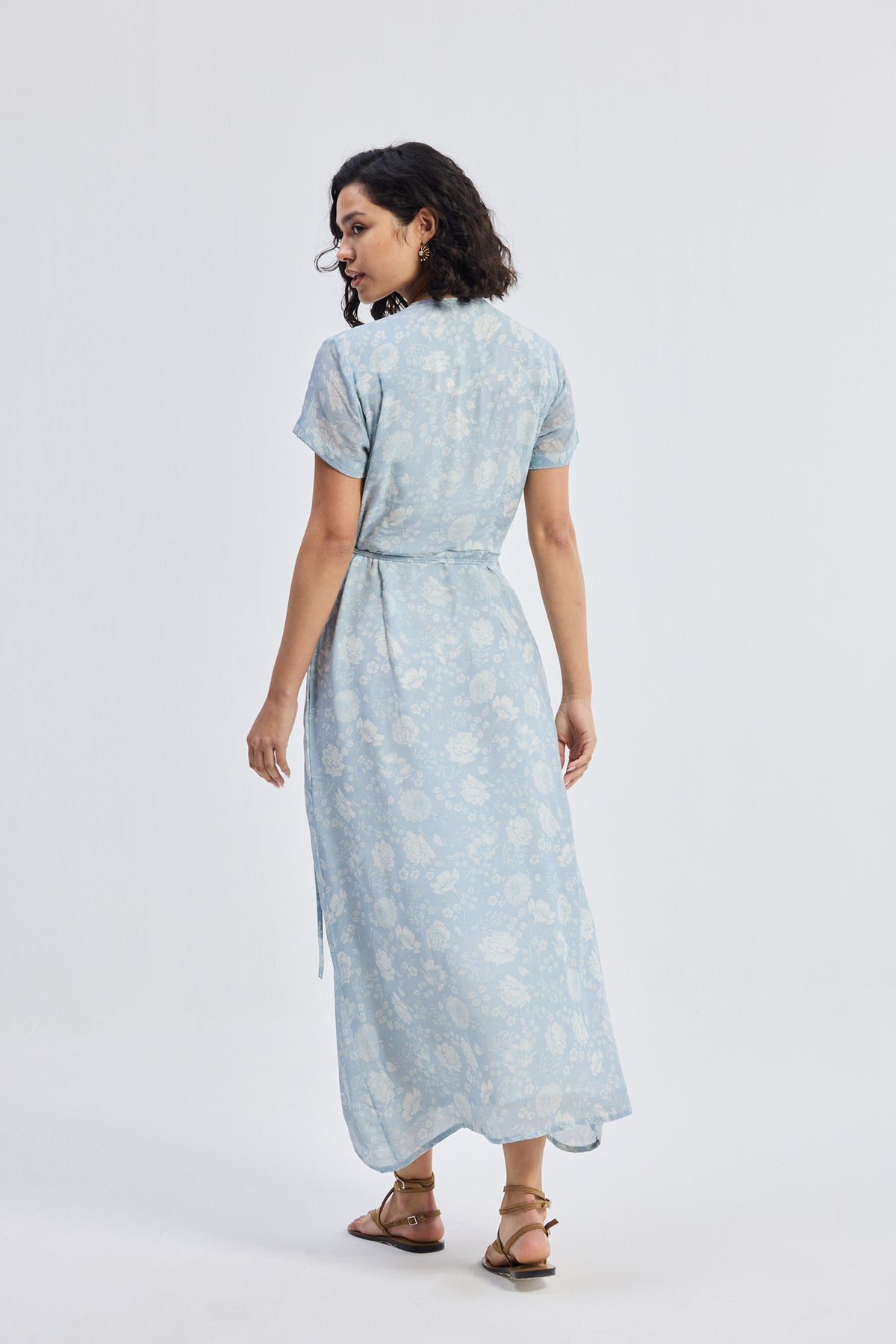 Maxi Wrap Dress in Florals Longshot