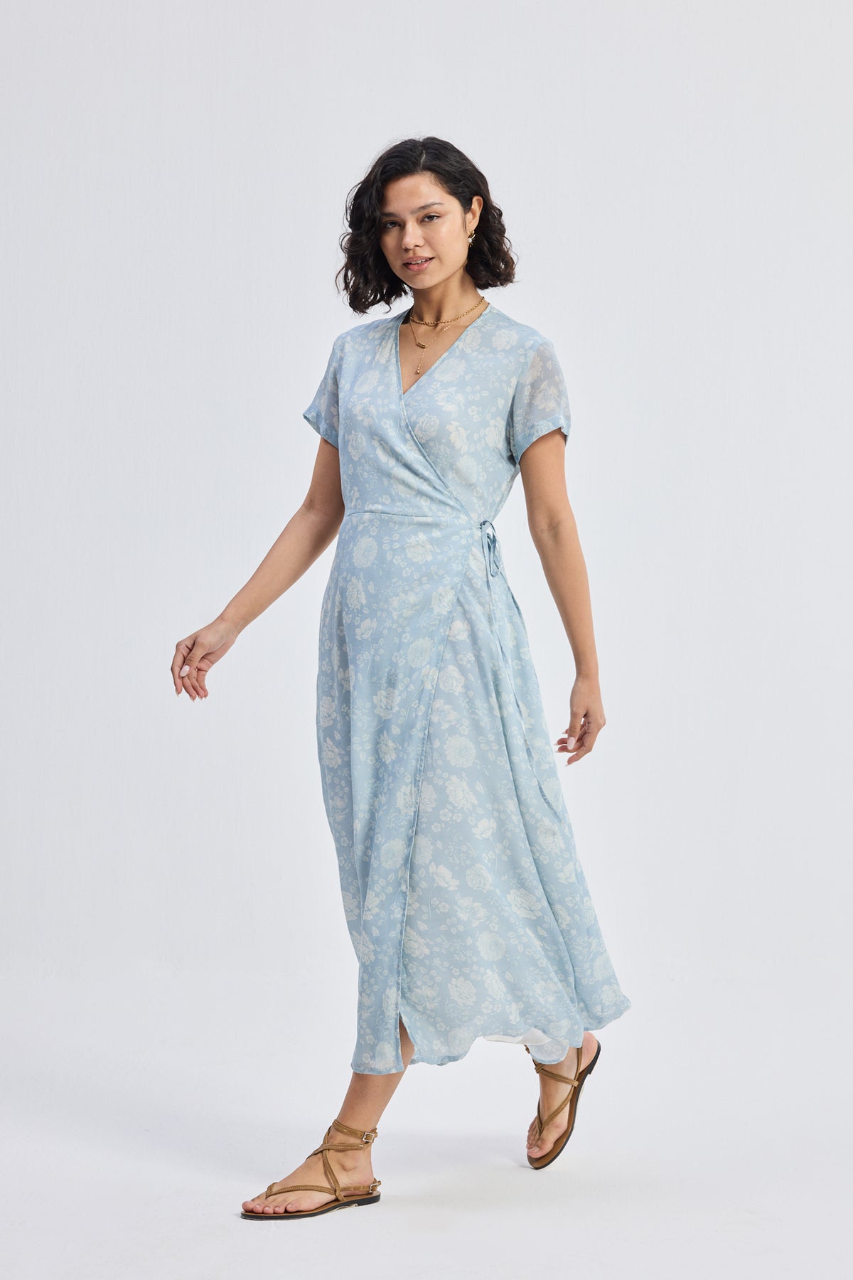 Maxi Wrap Dress in Florals Longshot