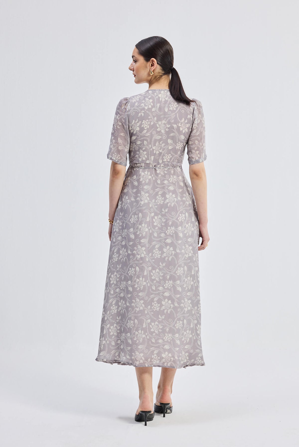 Maxi Wrap Floral dress in Vintage Vines Longshot