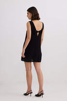 Midnight Muse V-neck Short Dress in Black Longshot