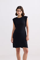 Muscle Tee Short Dress in Black Longshot