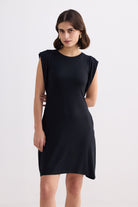 Muscle Tee Short Dress in Black Longshot