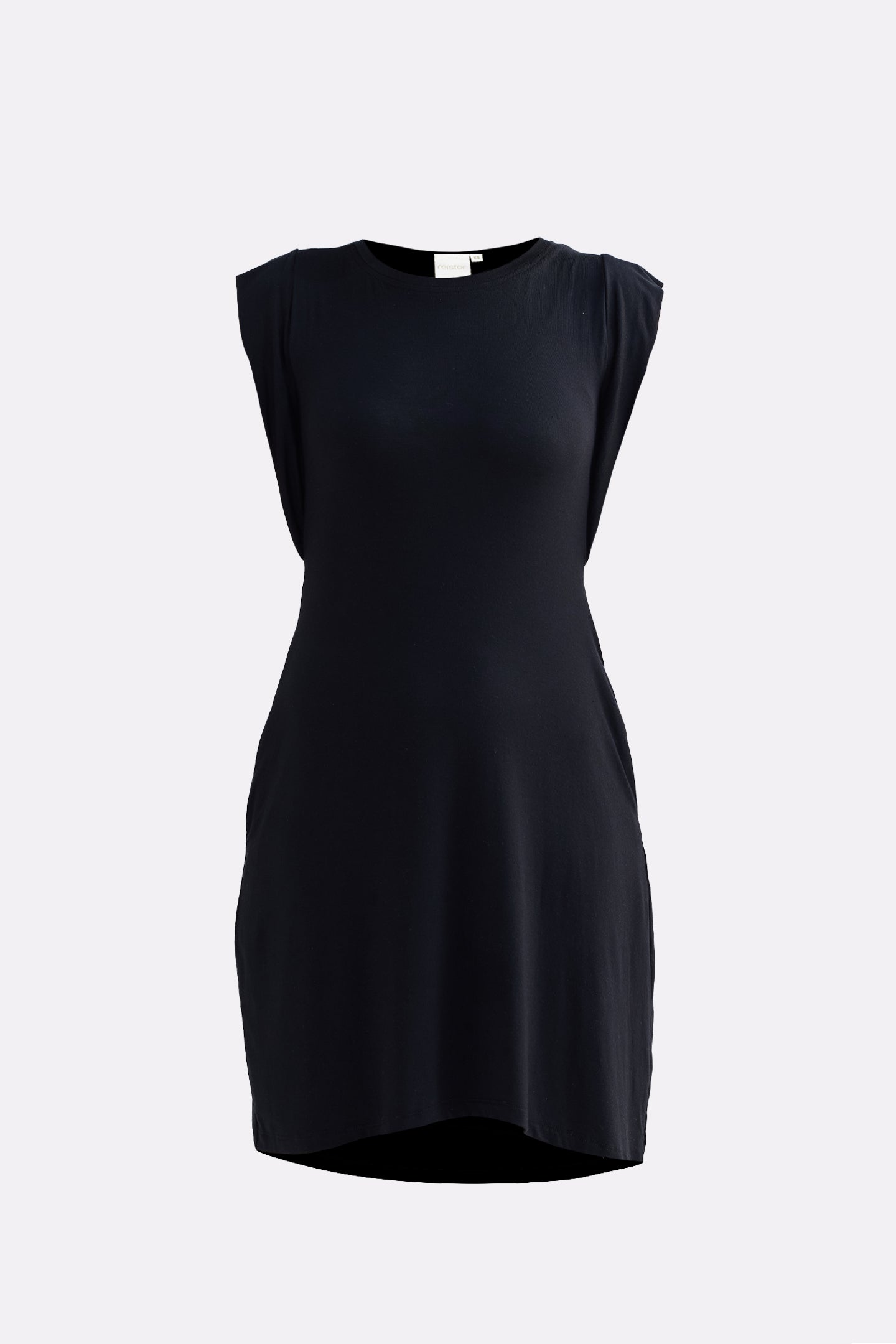 Muscle Tee Short Dress in Black Flat Lay