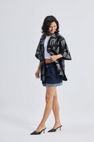Oversized Shirt with Front-ties in Animal Print