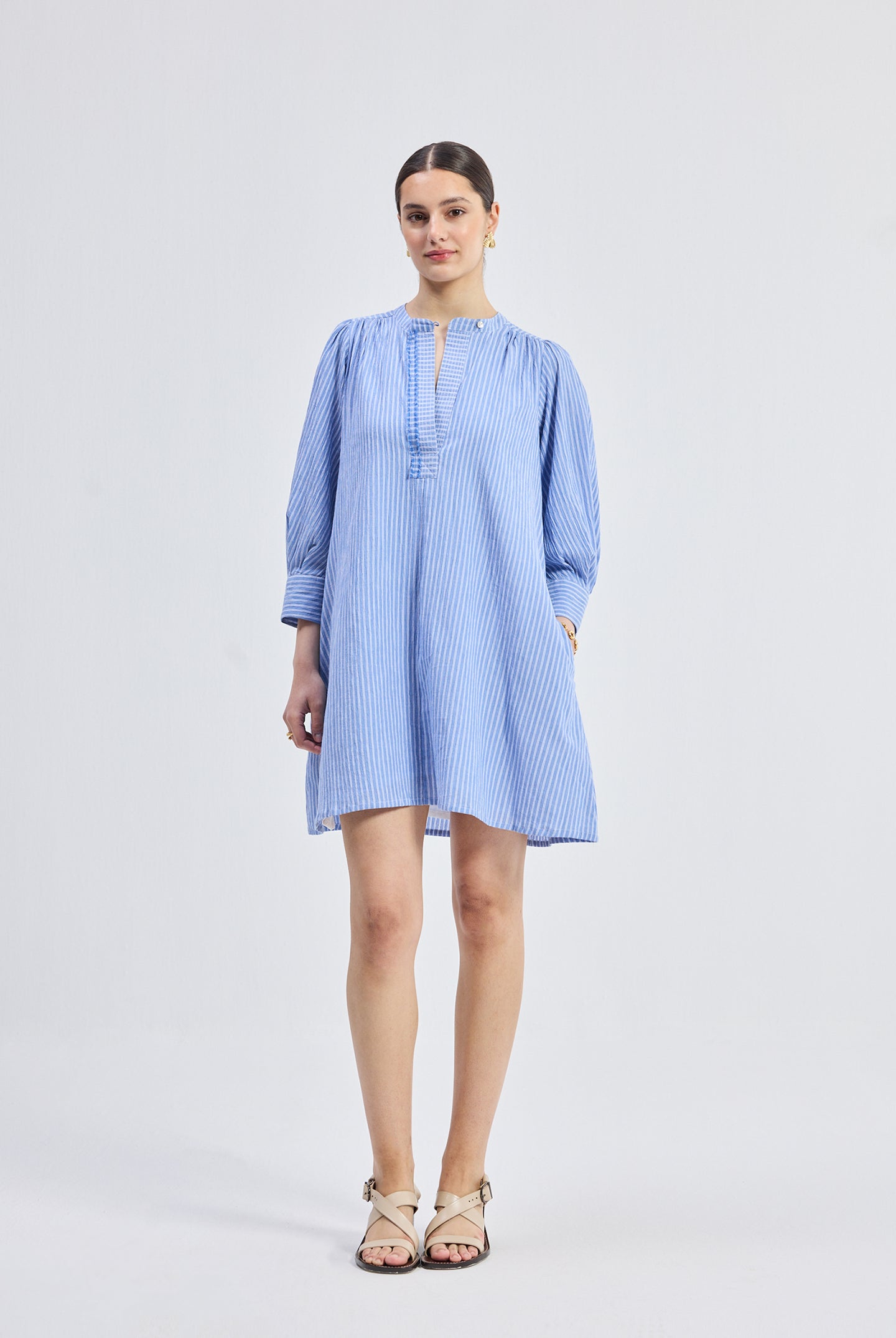 Oversized Tunic Dress with Optional Belt Long Shot