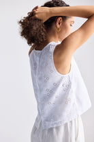 Button Back Embroidered Crop Top Medium Shot