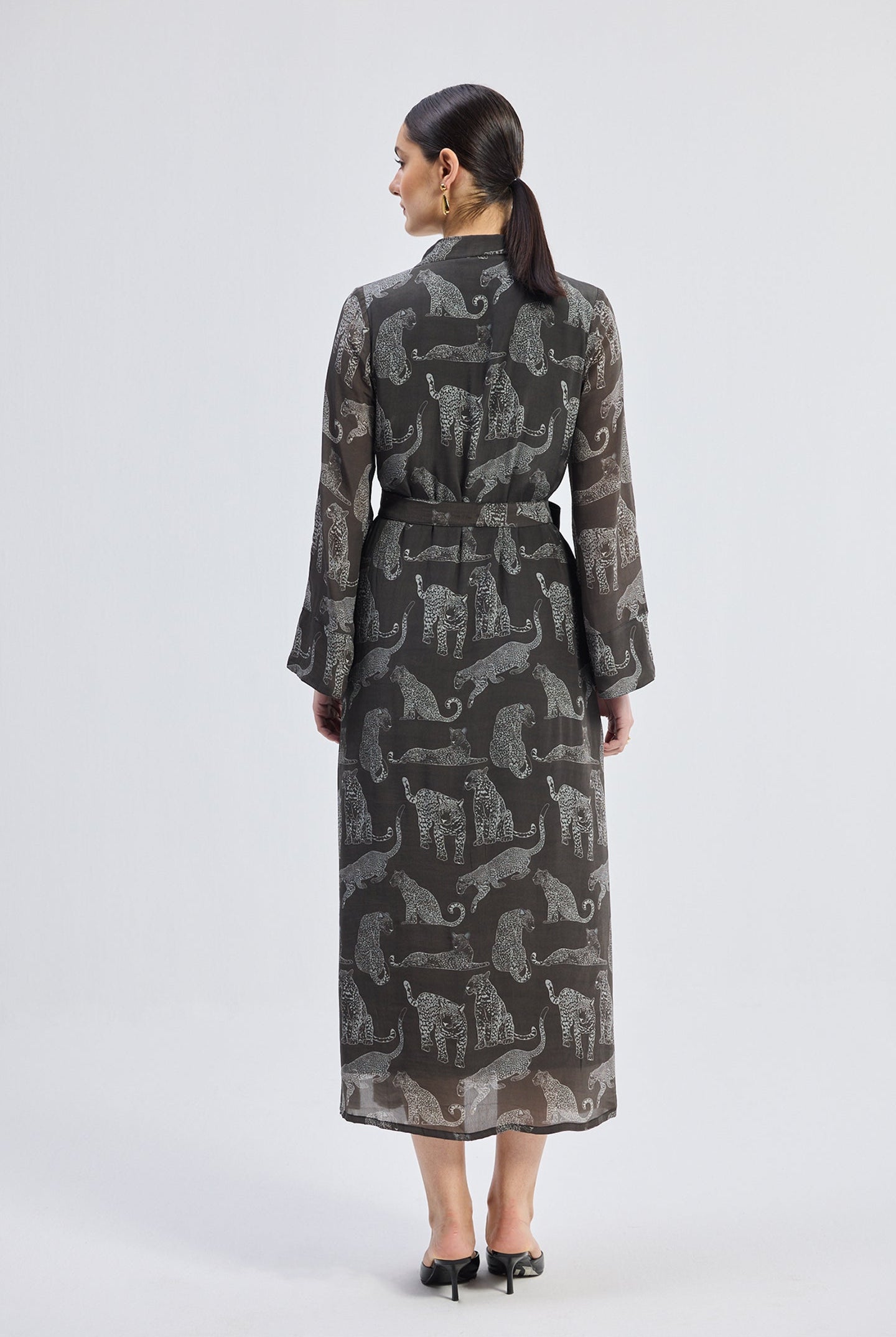 Relaxed-fit Shirt Dress in Animal Print