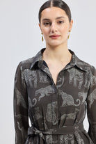 Relaxed-fit Shirt Dress in Animal Print