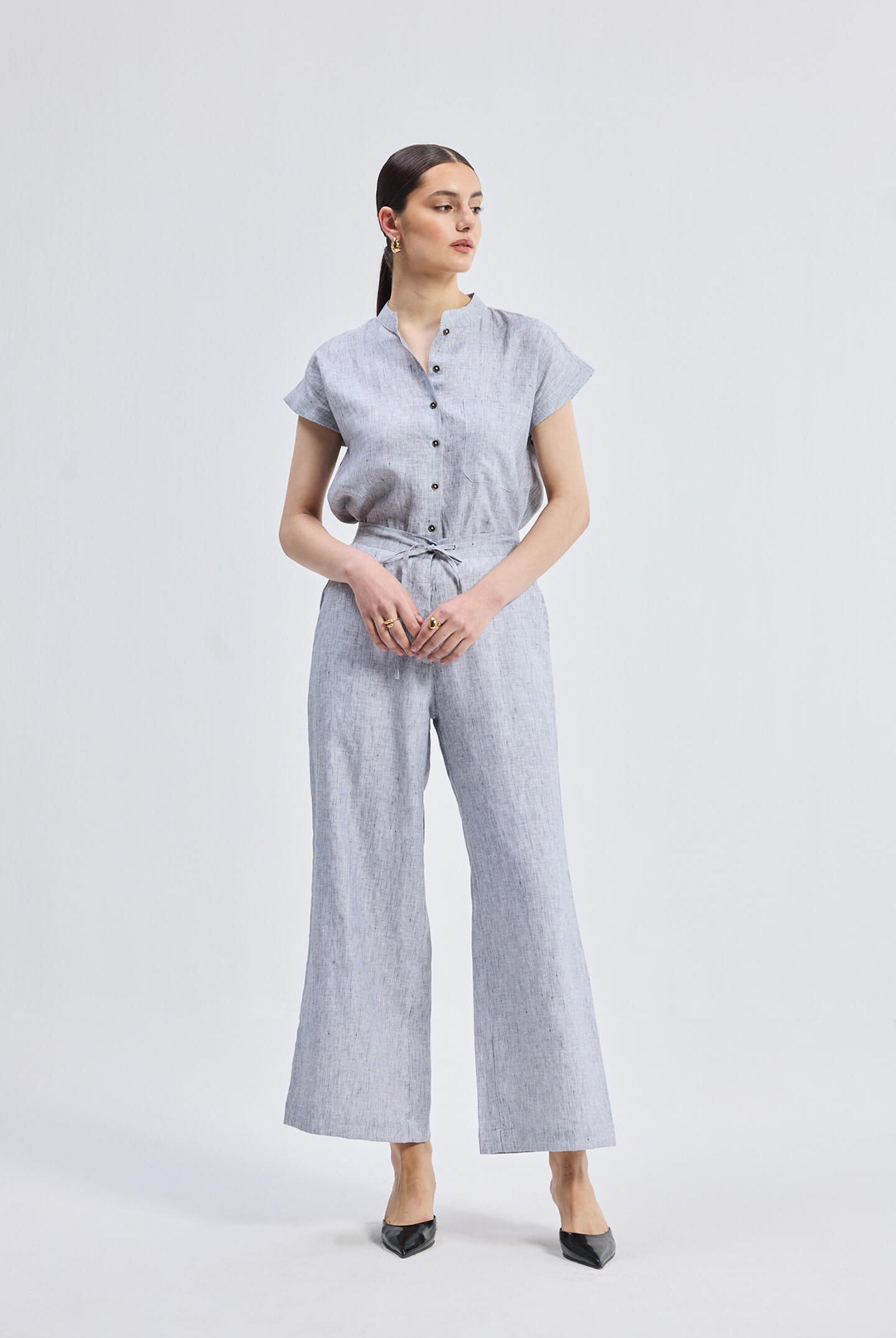 Relaxed-fit Shirt in Linen Stripes