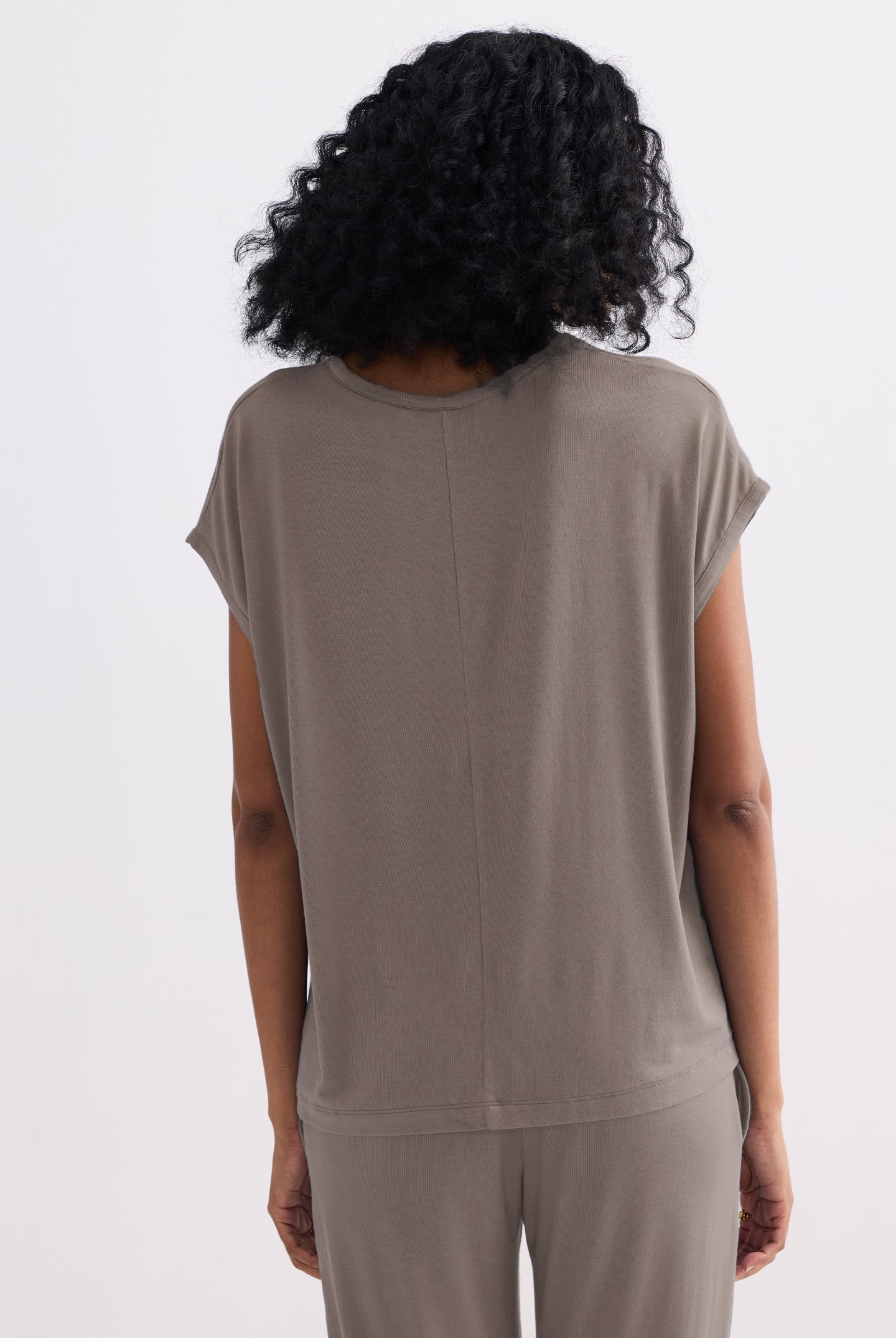 Eco-friendly earth grey relaxed tee back