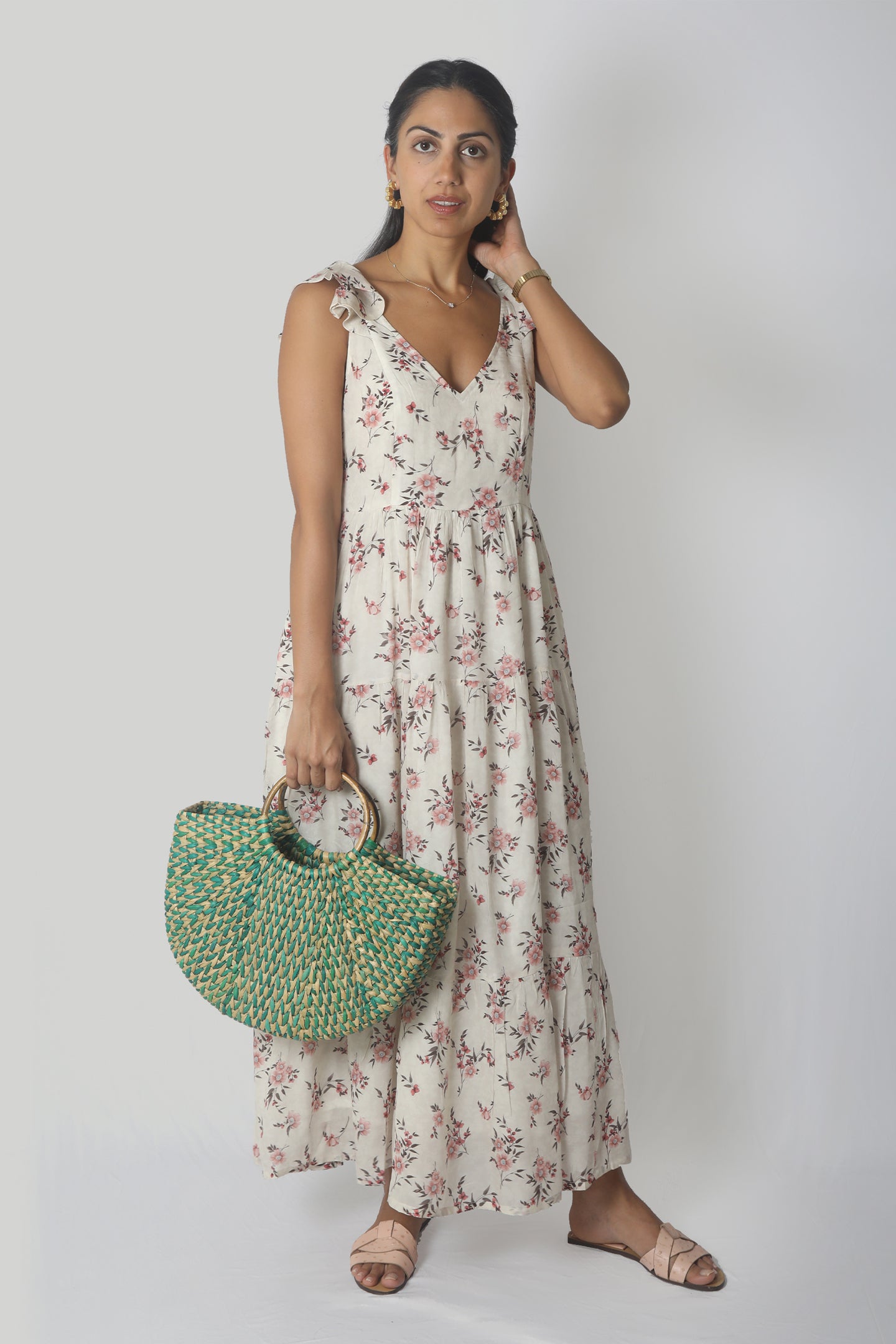 SKYISPINKRUFFLEMAXIDRESS5