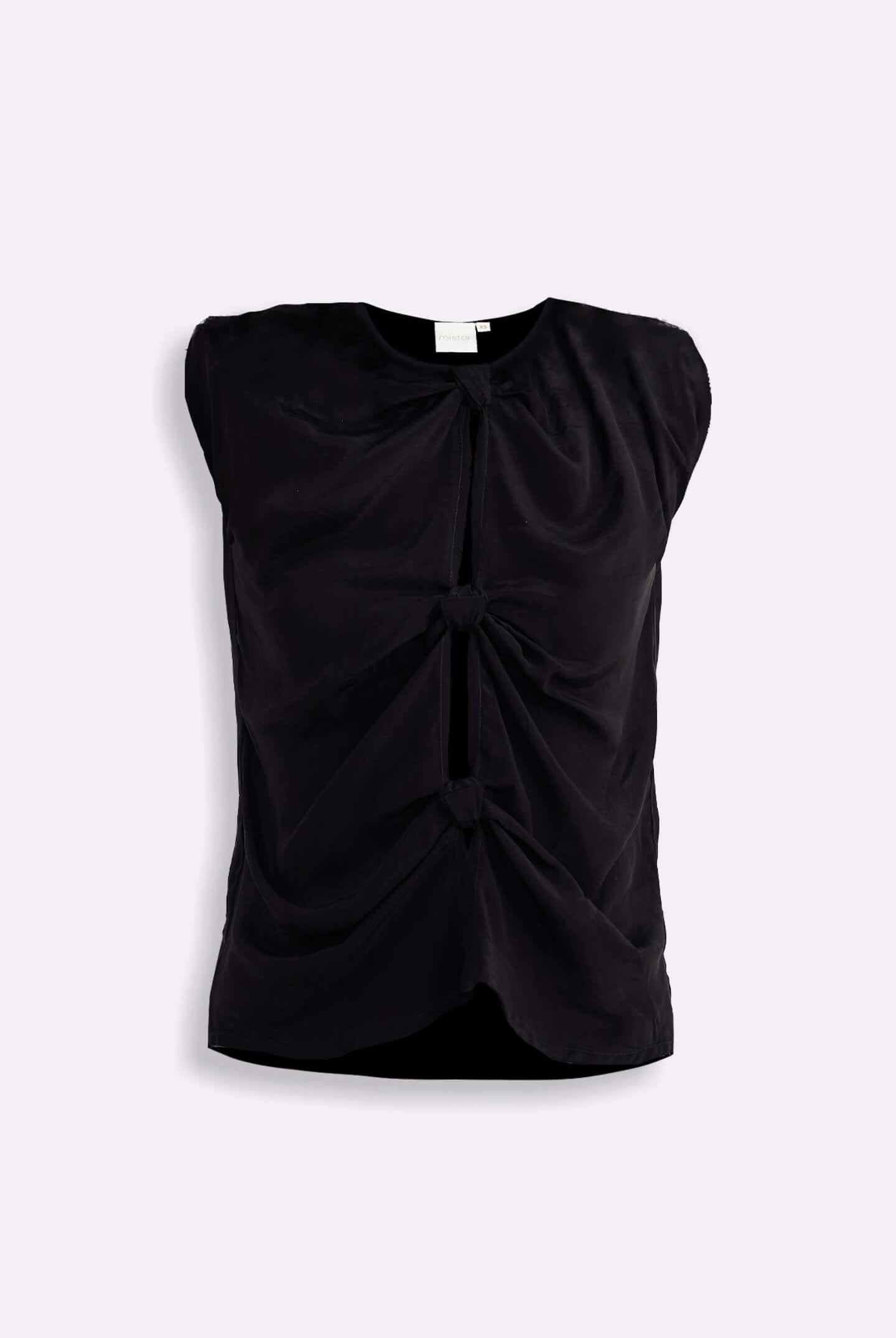The Knot-so-Basic Top in Black Flat lay