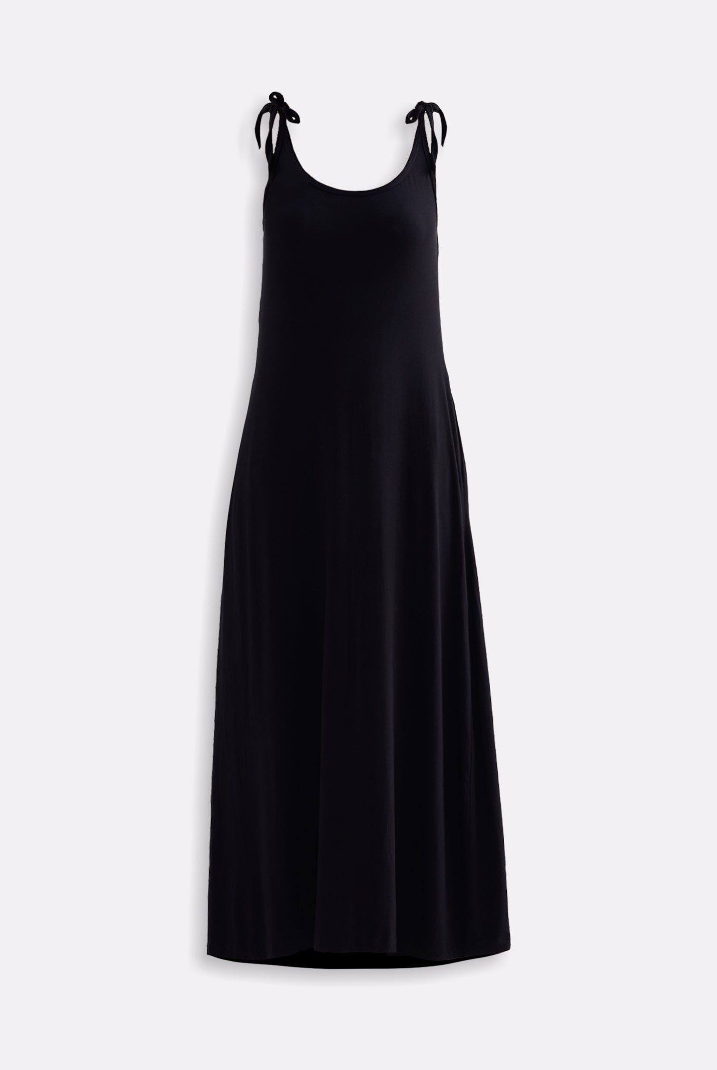 Tie-Detail Maxi Dress in Black Flat lay