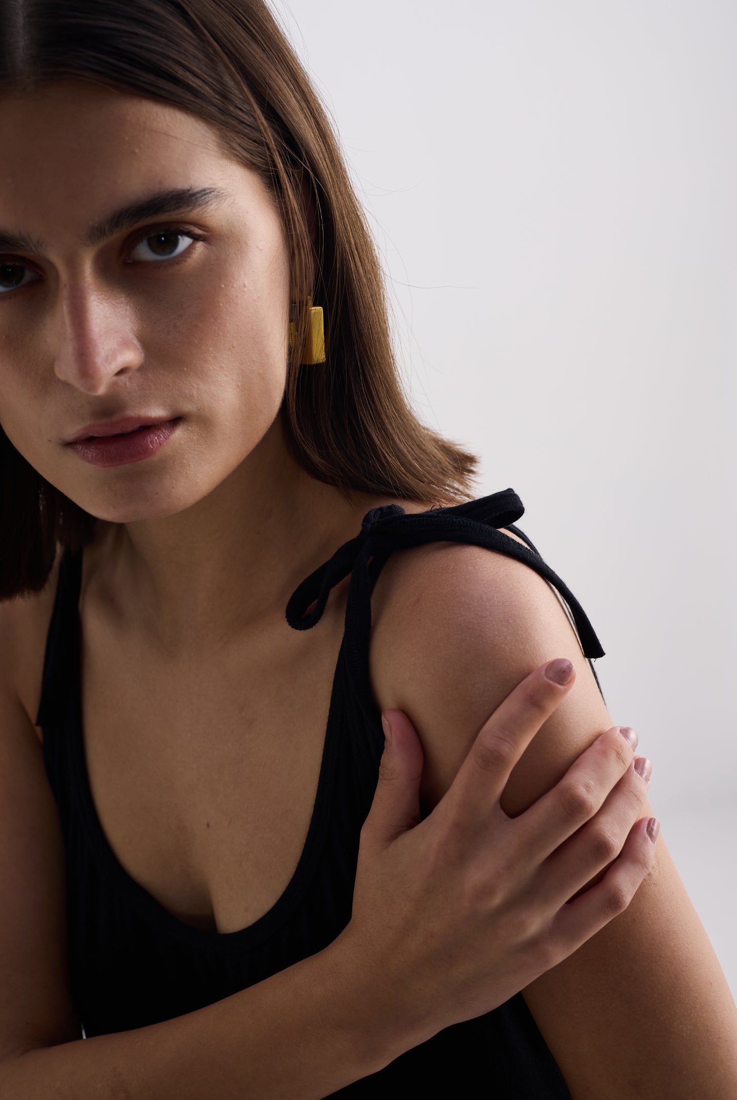 Tie-Detail Maxi Dress in Black Longshot