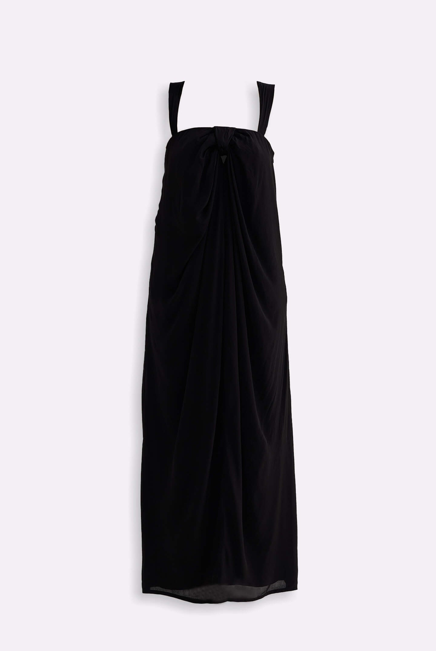 Twilight Twist Strappy Maxi Dress in Black Flat lay