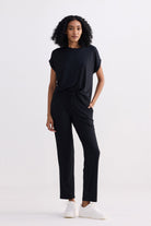 Relaxed Tee Set in Black Longshot