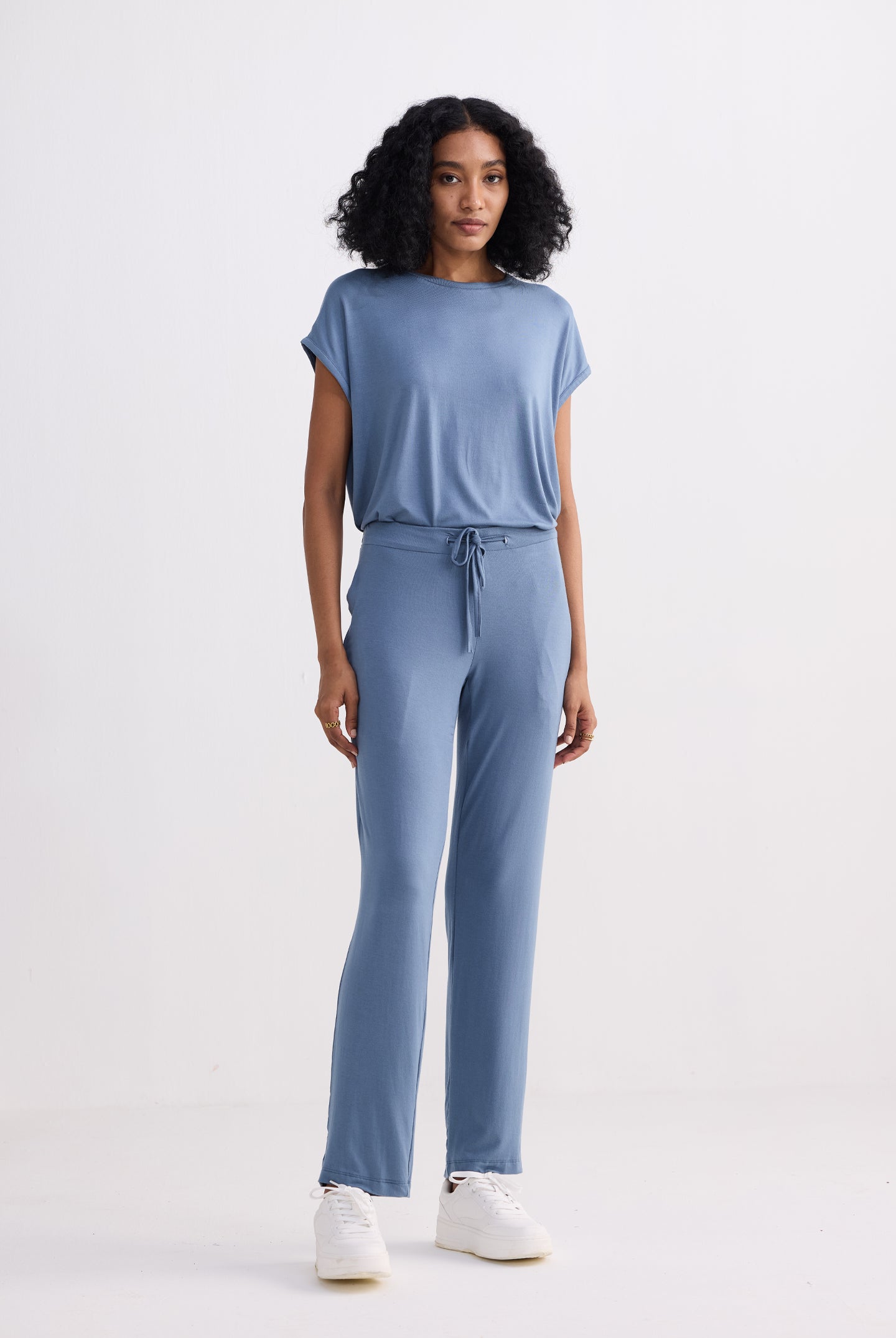 Wide Leg Pant in Blue Longshot