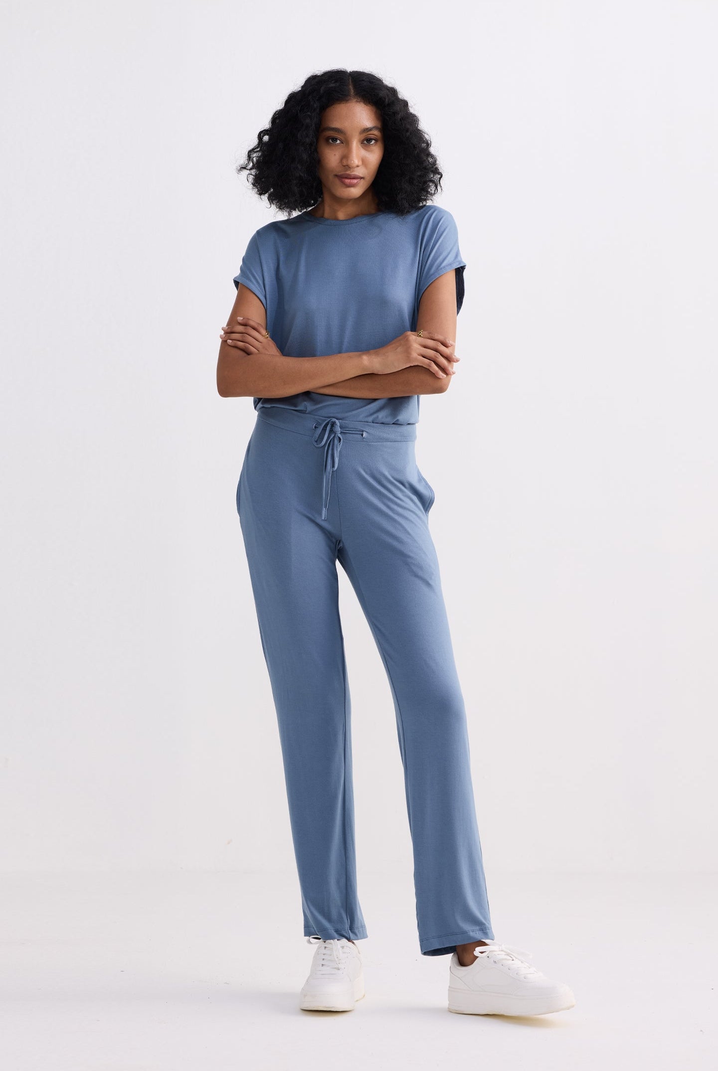 Relaxed Tee Set in Blue Longshot