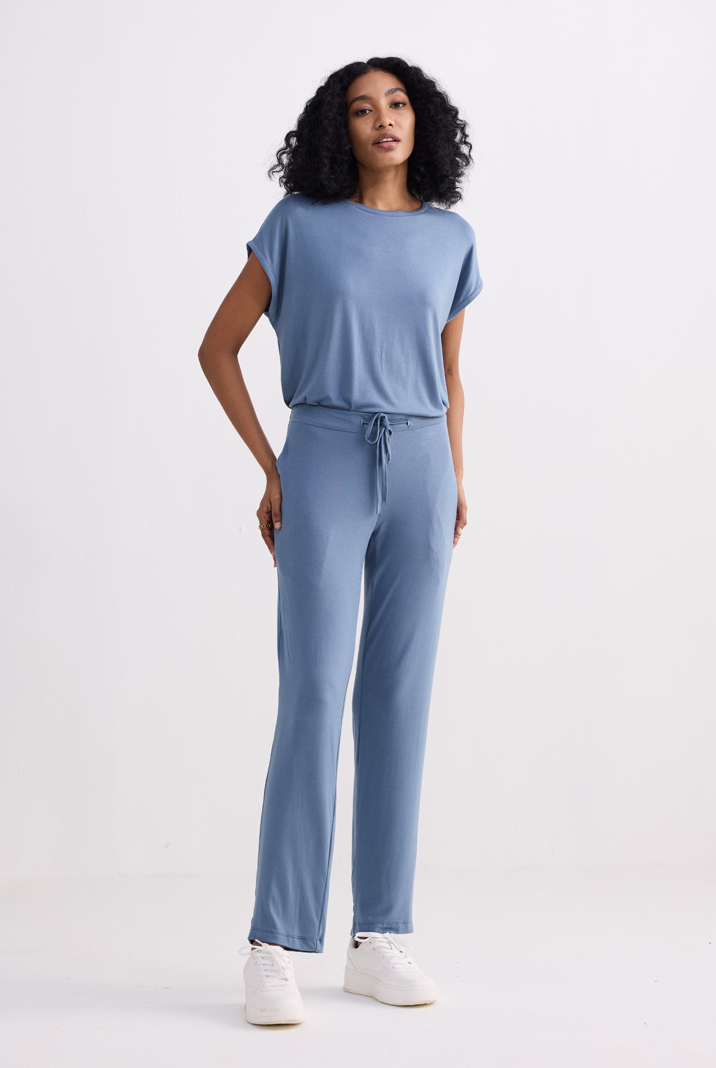 Wide Leg Pant in Blue Longshot