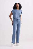 Relaxed Tee Set in Blue Longshot