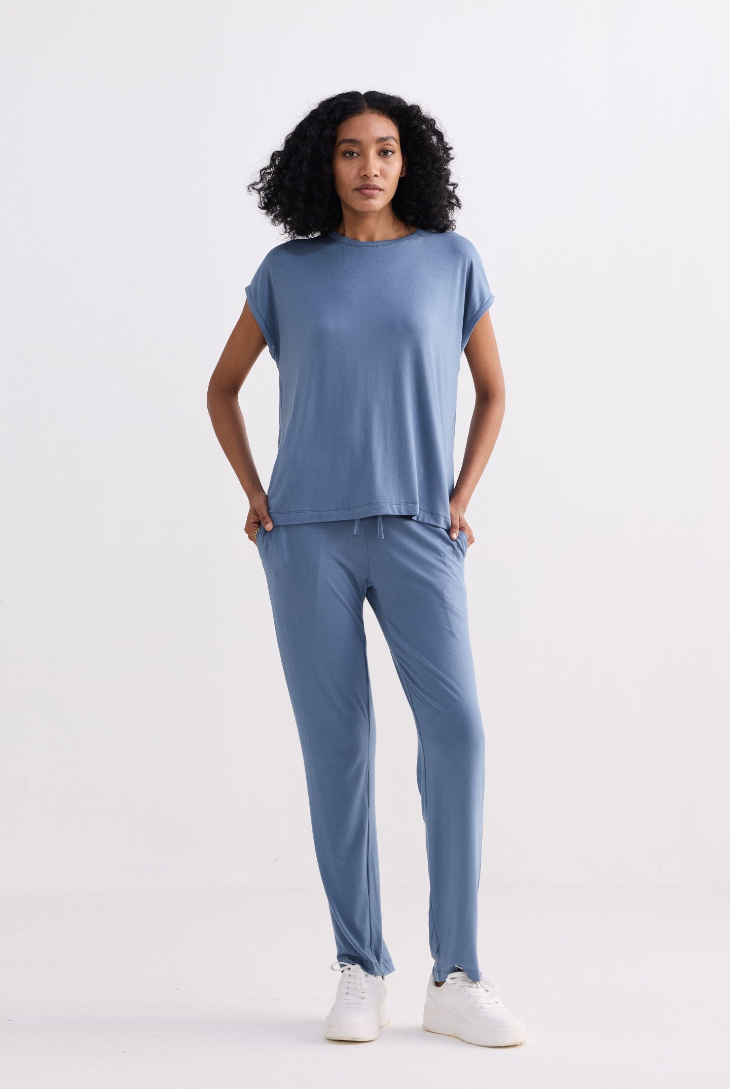 Relaxed Tee Set in Blue Longshot