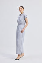 Relaxed-fit Shirt Set in Linen Stripes