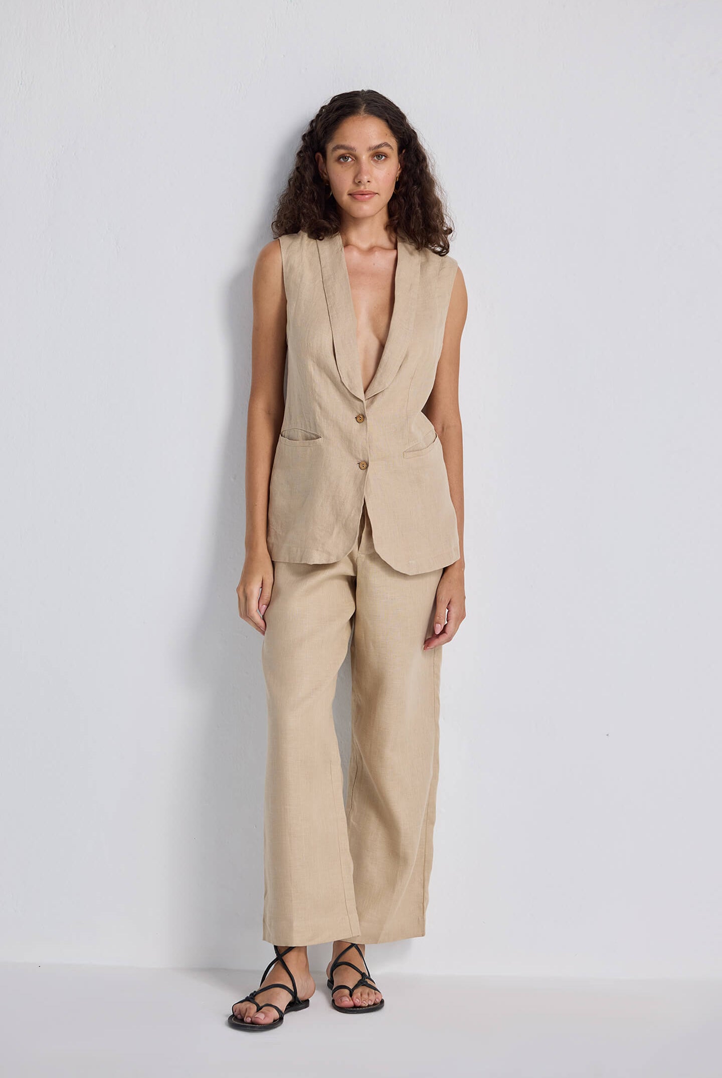 Wide Leg Pants in Hemp Long Shot