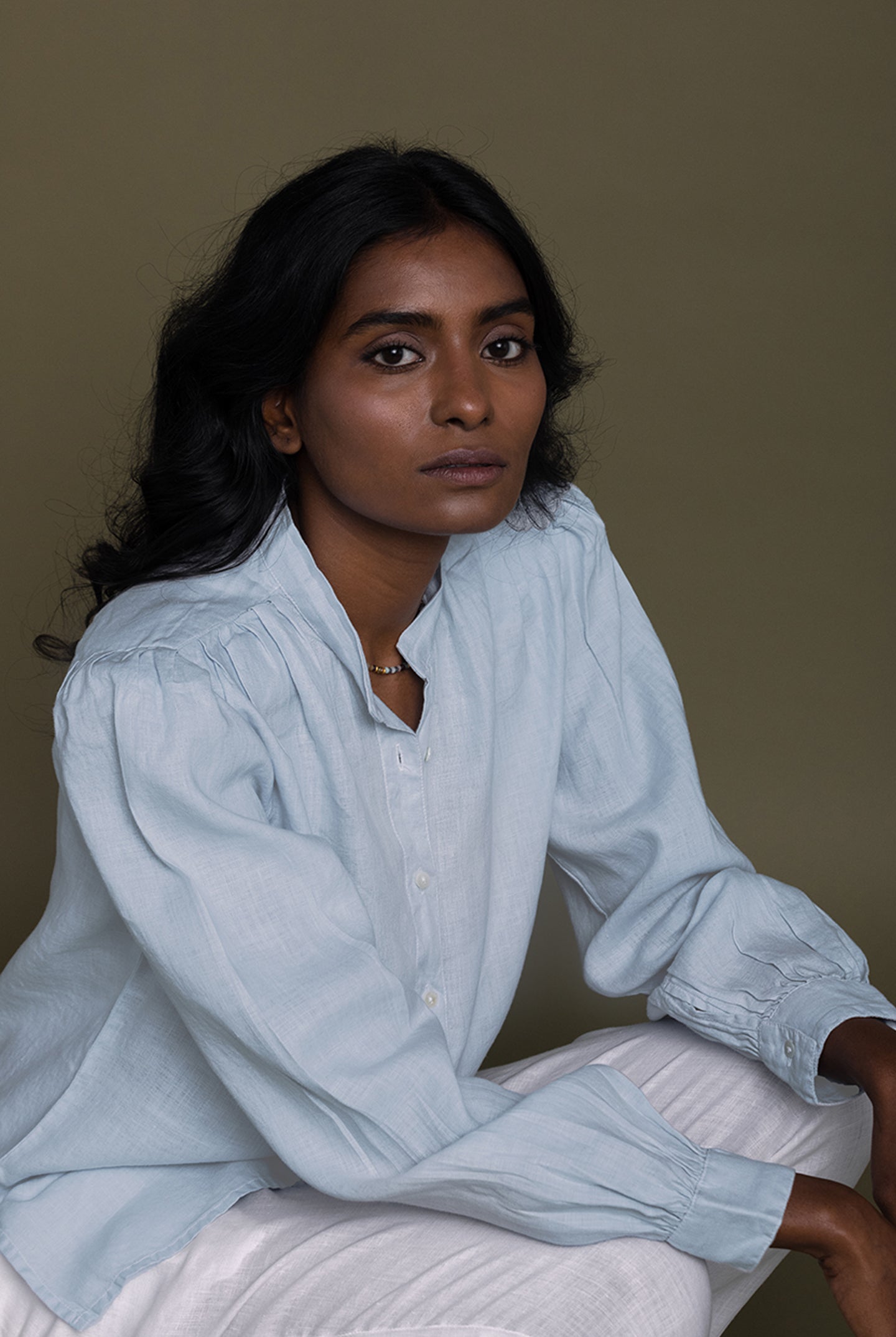 Reistor Wild River Shirt in Blue for women, crafted from breathable sustainable fabric with a relaxed fit, full sleeves and an effortlessly elegant everyday look.