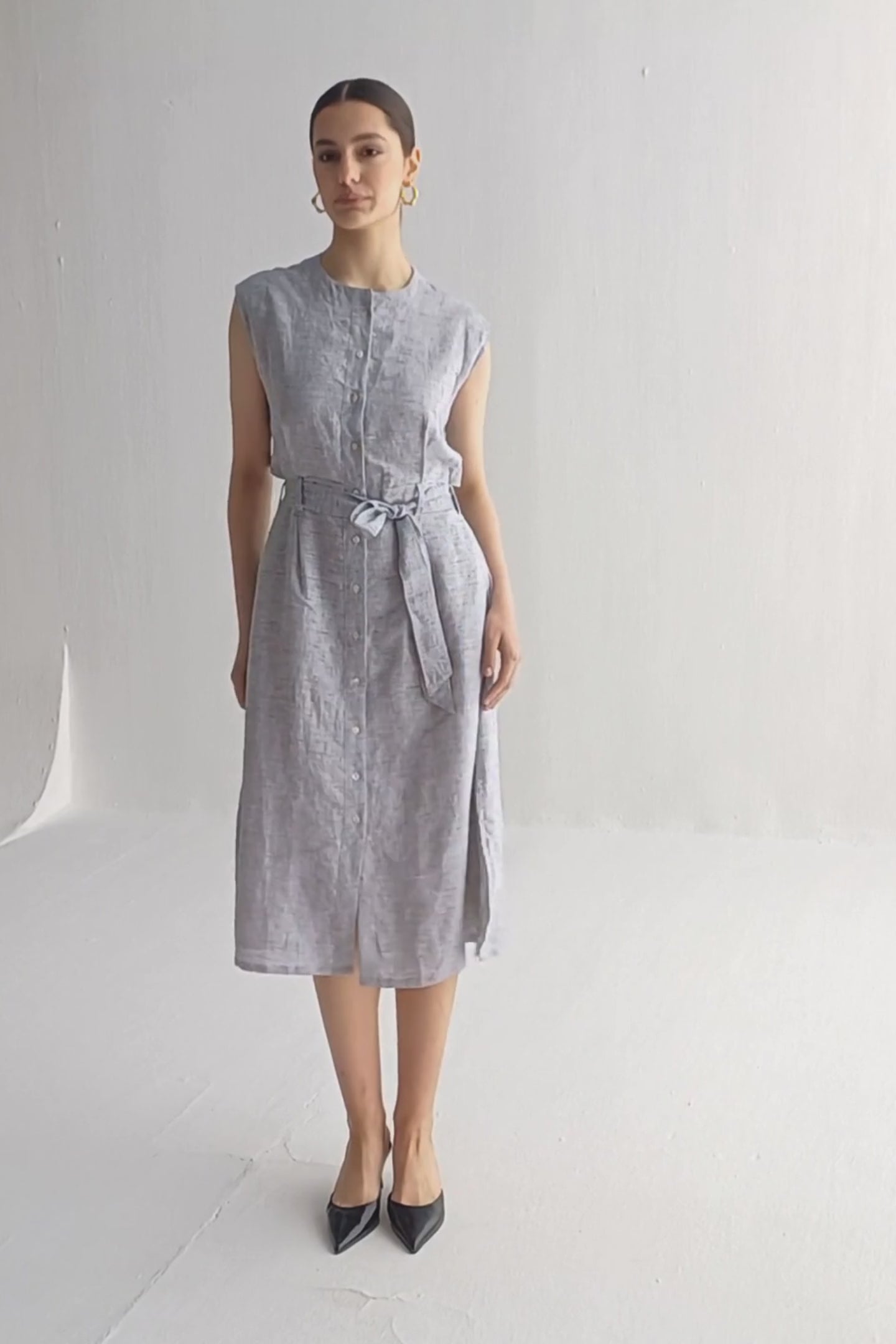 Back Cut Out Linen Dress Moodshot Video