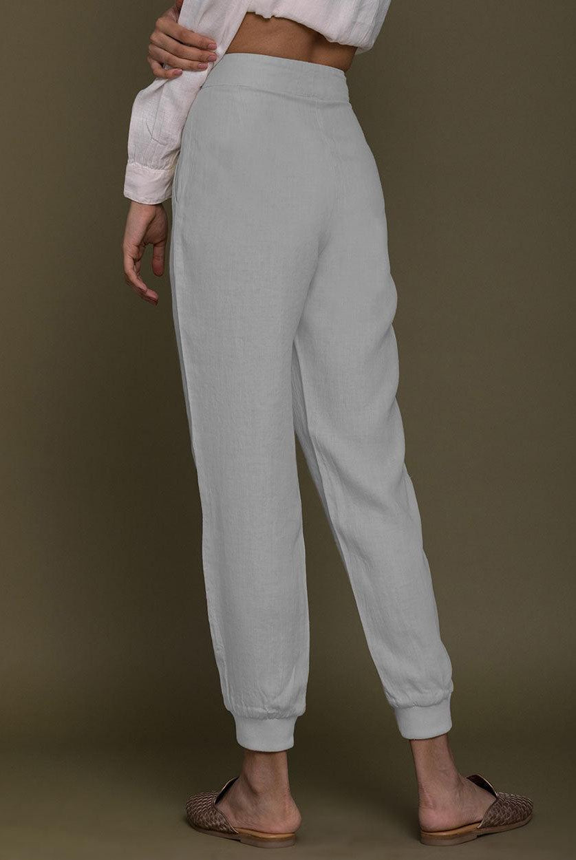 grey hemp joggers perfect for a summer evening