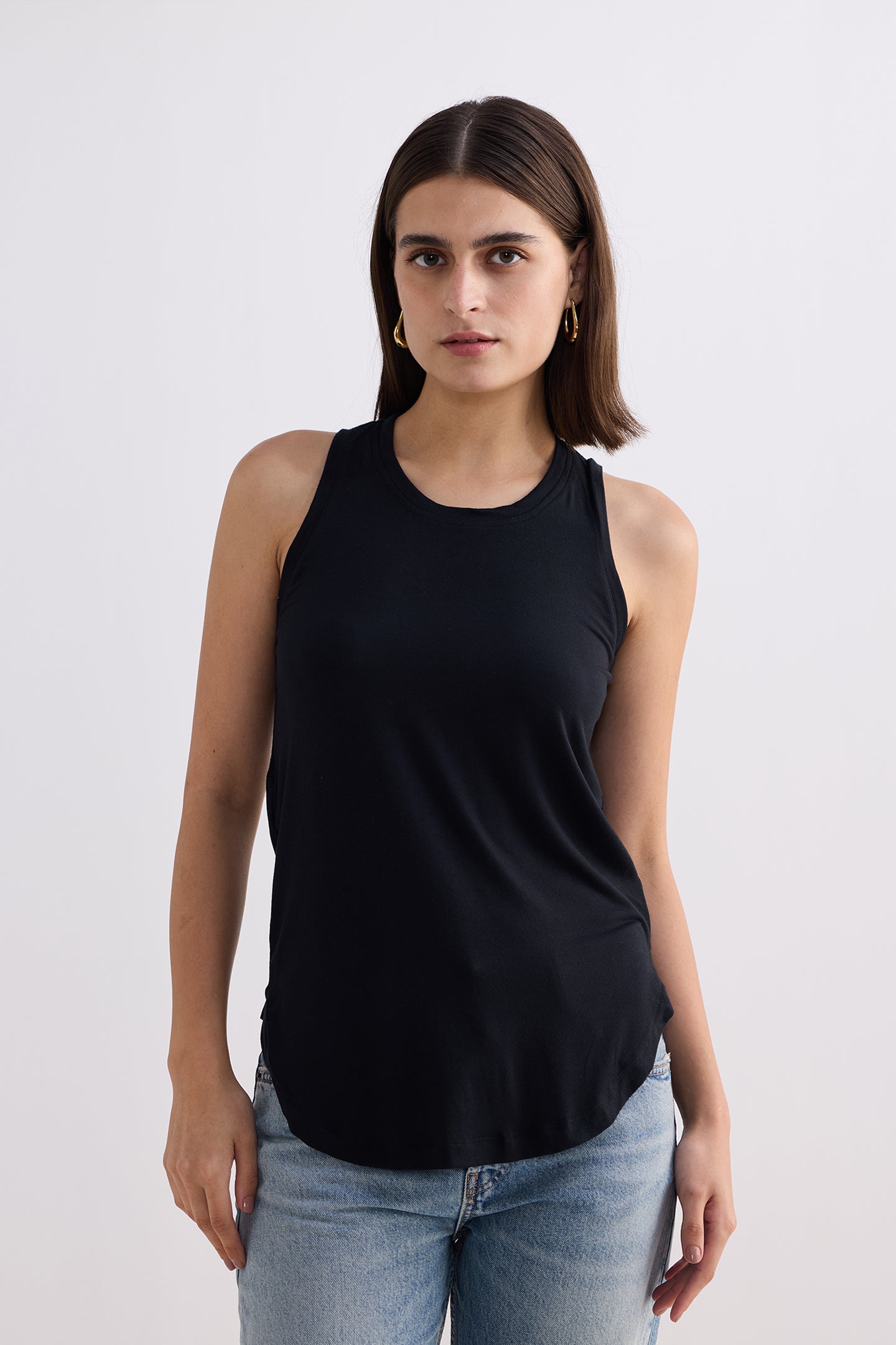 Back to Basics Top in Black Longshot