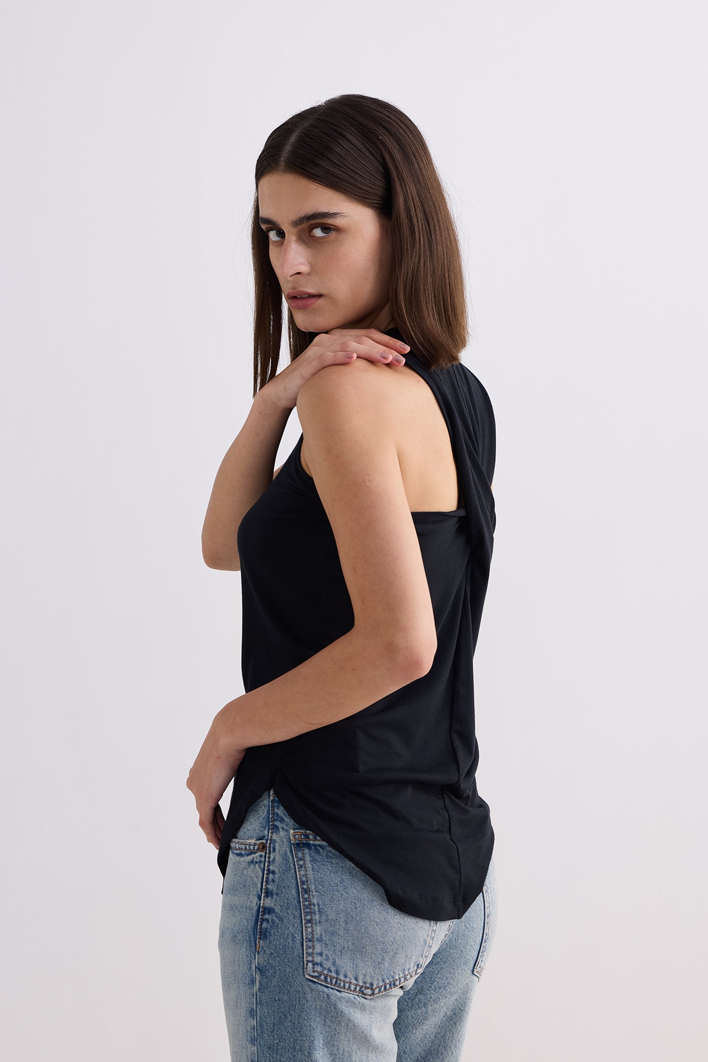 Back to Basics Top in Black Longshot