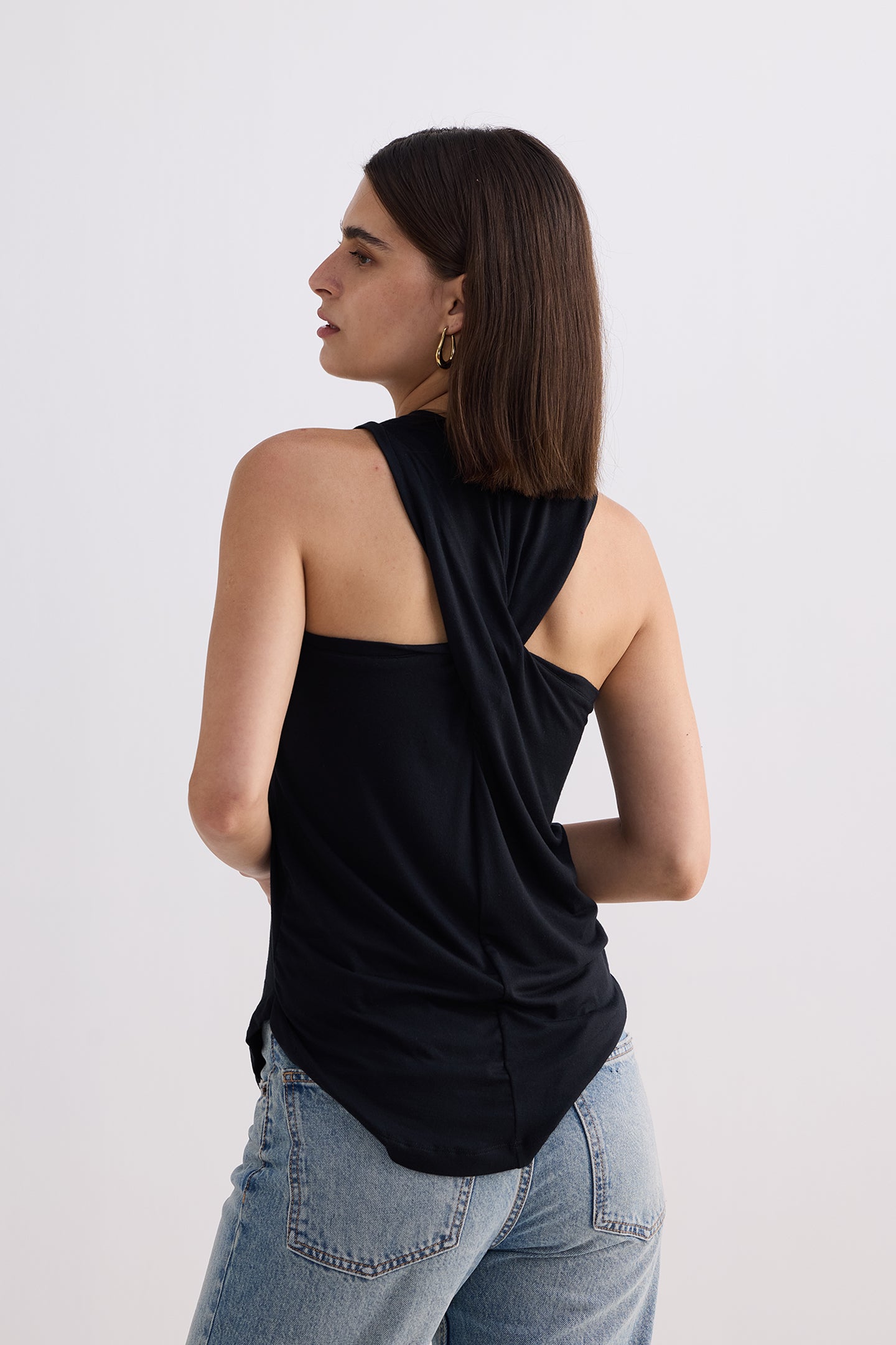Back to Basics Top in Black Longshot